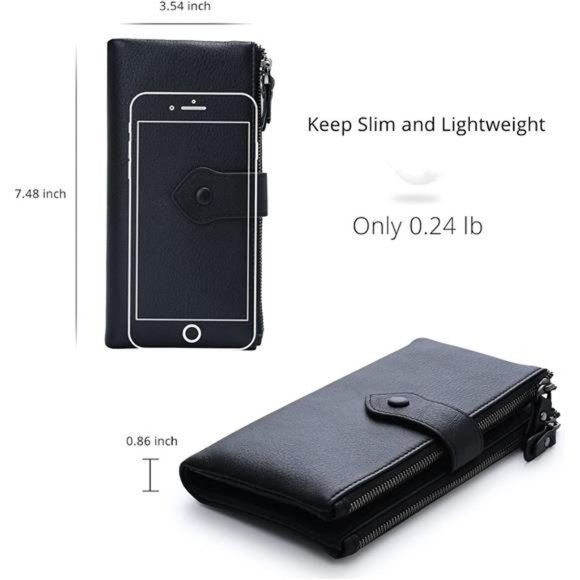 Women Soft Leather RFID Blocking Bifold Slim Wallets Ladies Credit Card Holder - Picture 5 of 6